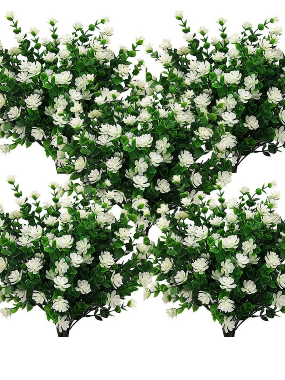 Artificial White Jasmine Bush - Lifelike Green Foliage for Home Accents